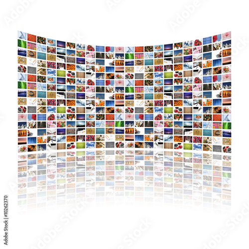 Multi media screens displaying images/information