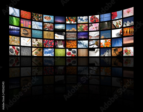 Multiple screens displaying different images/information