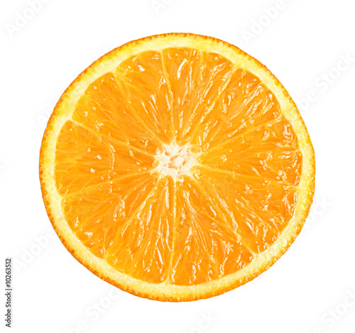 Ripe orange on a white background.