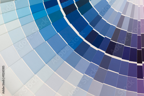 Abstract background of color swatches, color guides, close up.