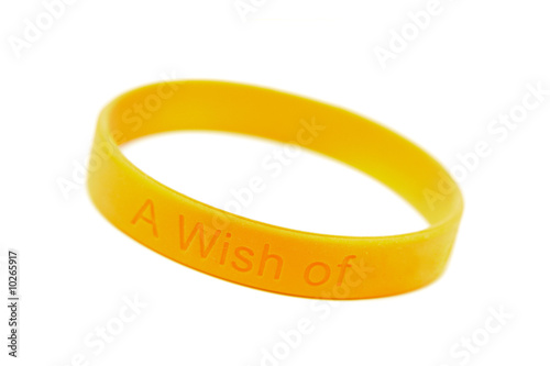 silicone wristband, bracelet  "wish of " (clipping path)