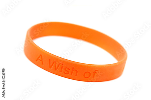 silicone wristband, bracelet  "wish of " (clipping path)