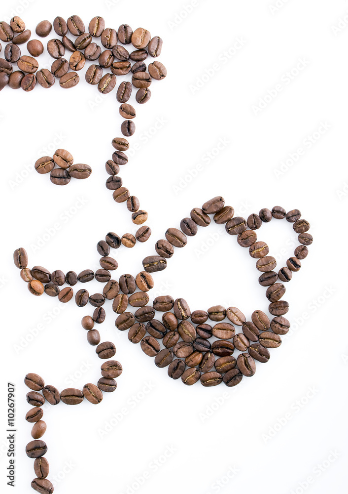 man made of beans on white background man made of beans on white background