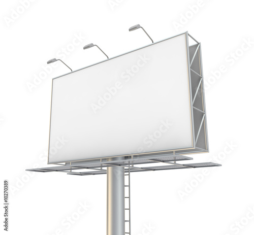 Blank billboard. 3D generated image.