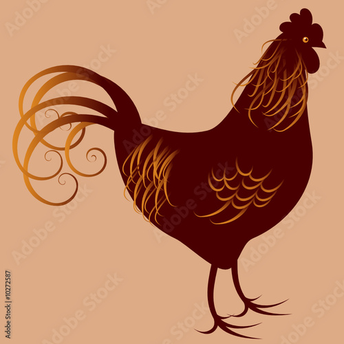 Stylized bird - rooster