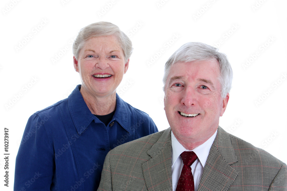 Senior Couple Set Against A White Background Senior Couple Set Against A White Background