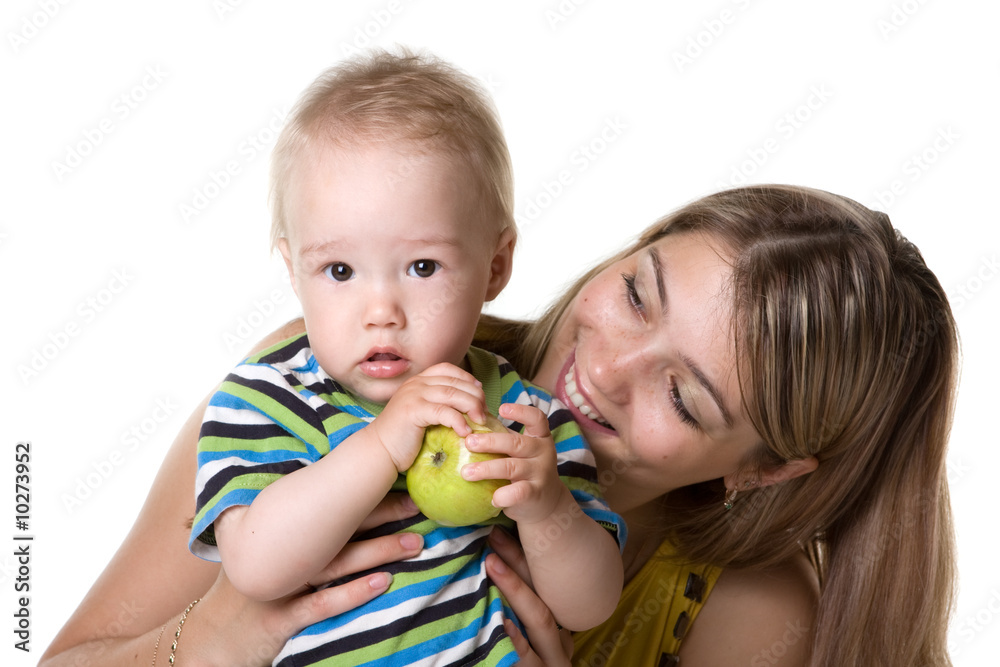 Baby kept in the hands of greening. With his mother. Baby kept in the hands of greening. With his mother.