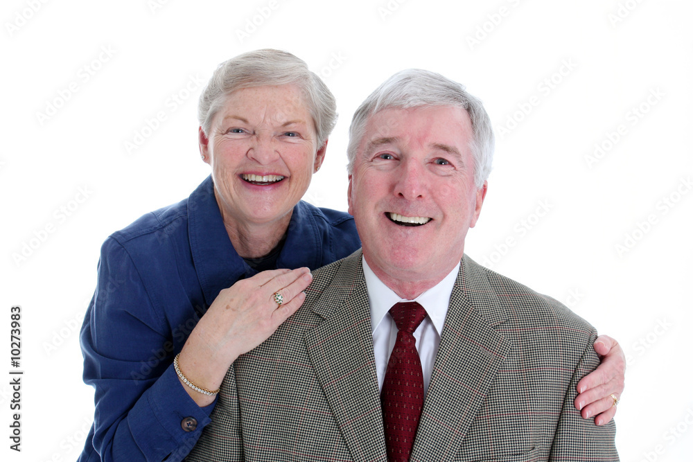 Senior Couple Set Against A White Background Senior Couple Set Against A White Background