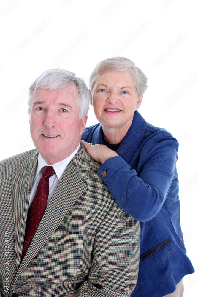 Senior Couple Set Against A White Background Senior Couple Set Against A White Background