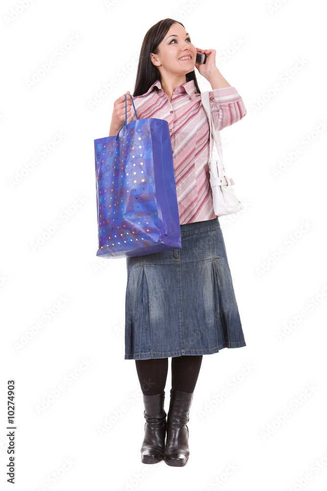 attractive brunette woman with shopping bags. attractive brunette woman with shopping bags.
