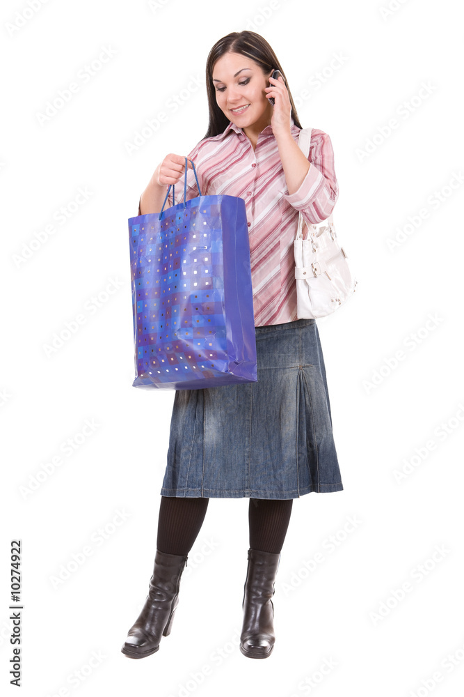 attractive brunette woman with shopping bags. attractive brunette woman with shopping bags.
