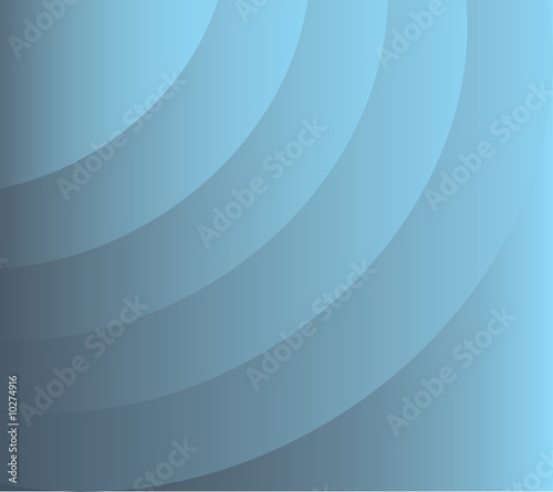 Blue square divided by a circle on spheres. Vector photo