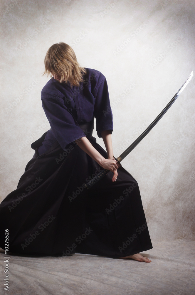 Naklejka premium samurai with blade