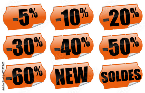 Étiquettes Soldes orange