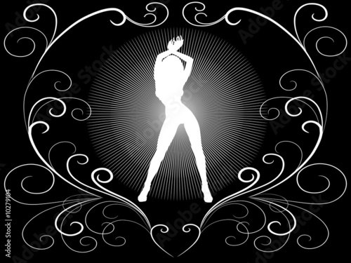 woman in white and black