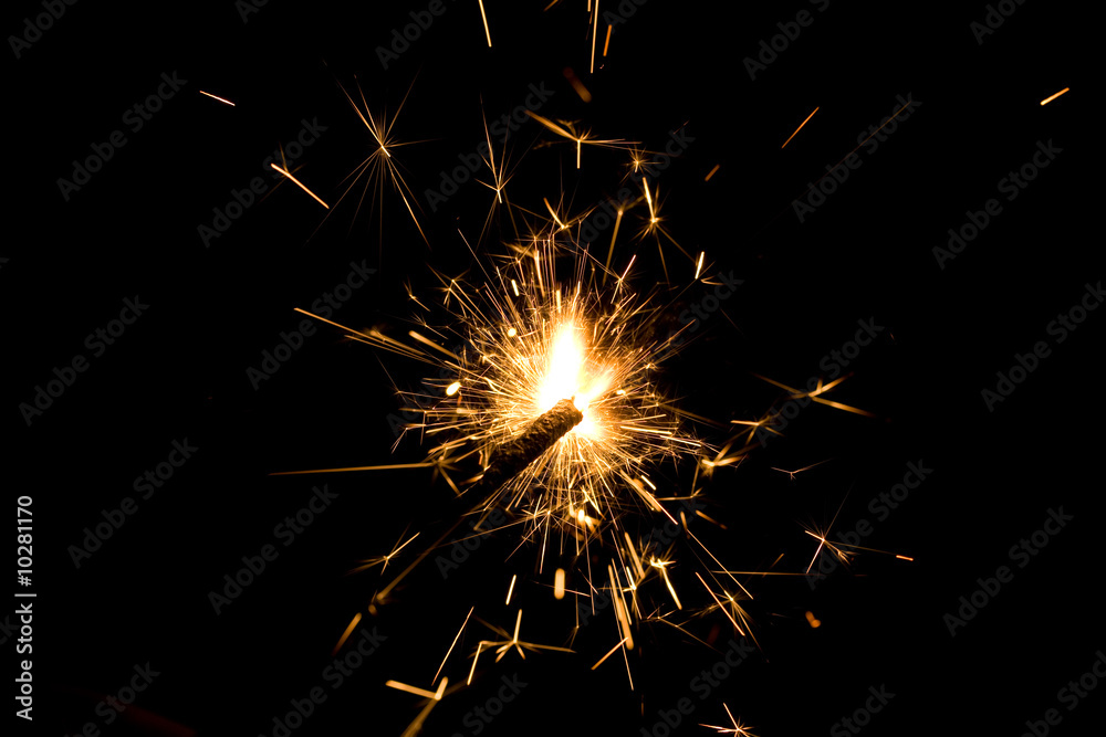 Christmas sparkler on a black background