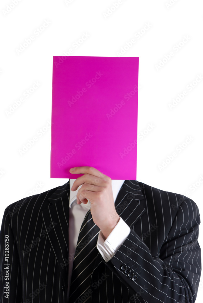 businessman holds in hands magazine color cover businessman holds in hands magazine color cover