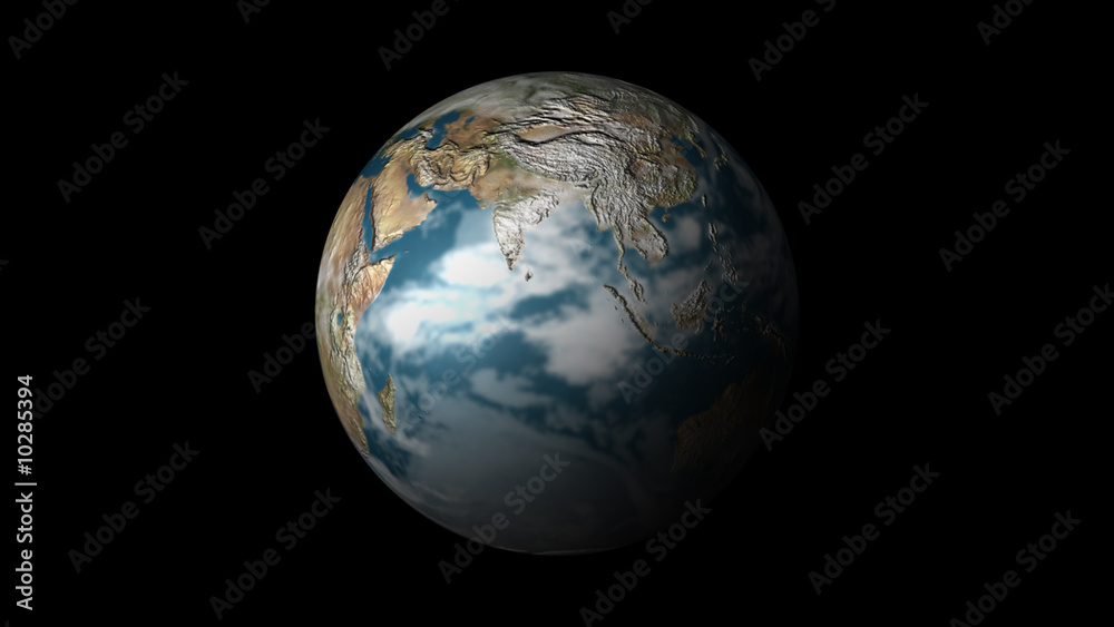 Earth from Space isolated on Black
