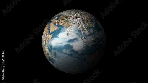 Earth from Space isolated on Black