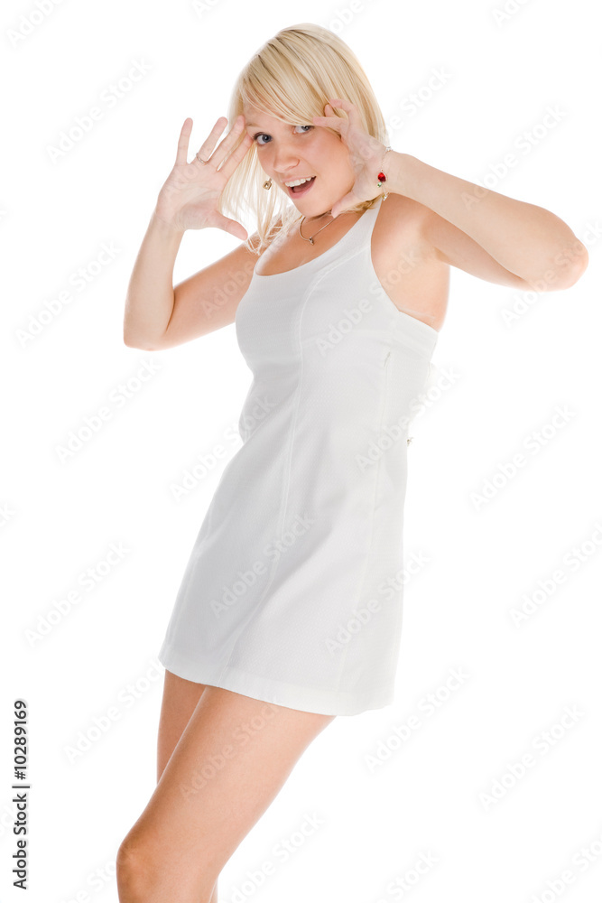 the afraid woman on the white the afraid woman on the white