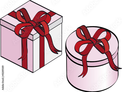 Gift boxes with ribbons