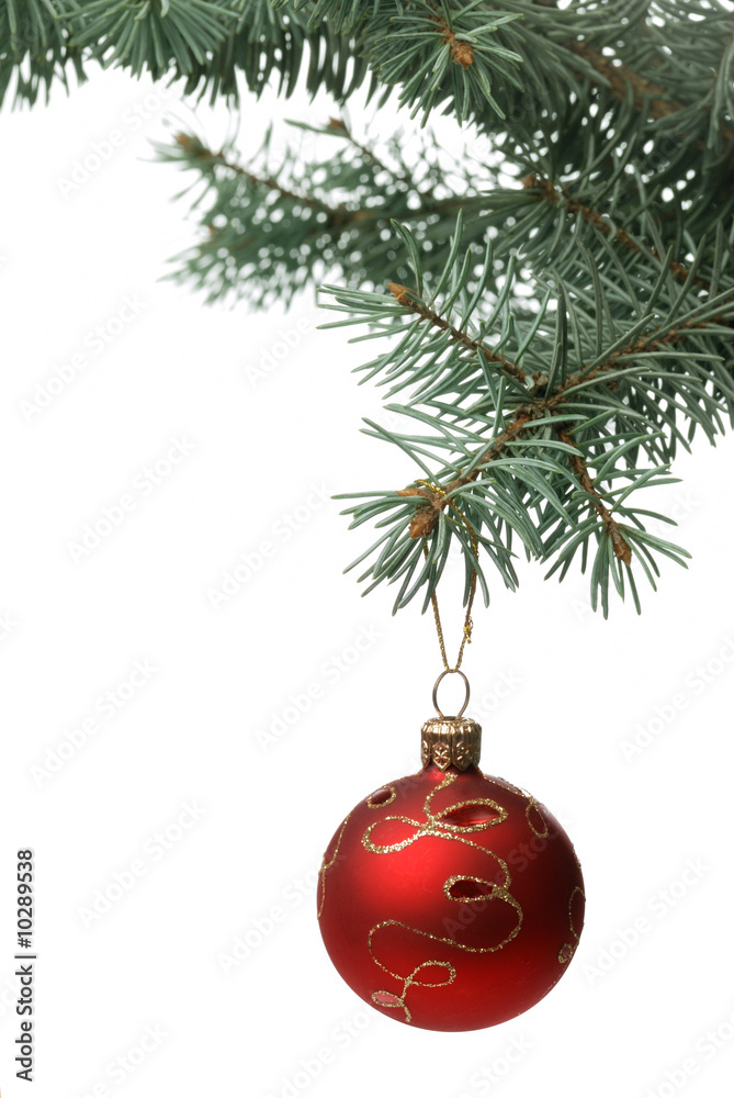 Christmas toy on a branch of a fur-tree. Christmas toy on a branch of a fur-tree.