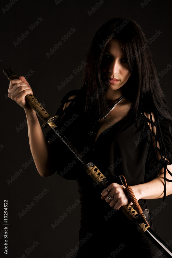 Beautiful woman with sword Beautiful woman with sword