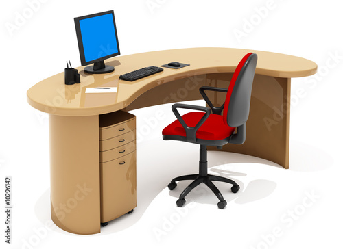 office furniture on white background