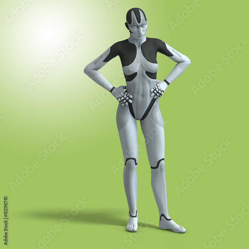 Sexy female android or robot.With Clipping Path