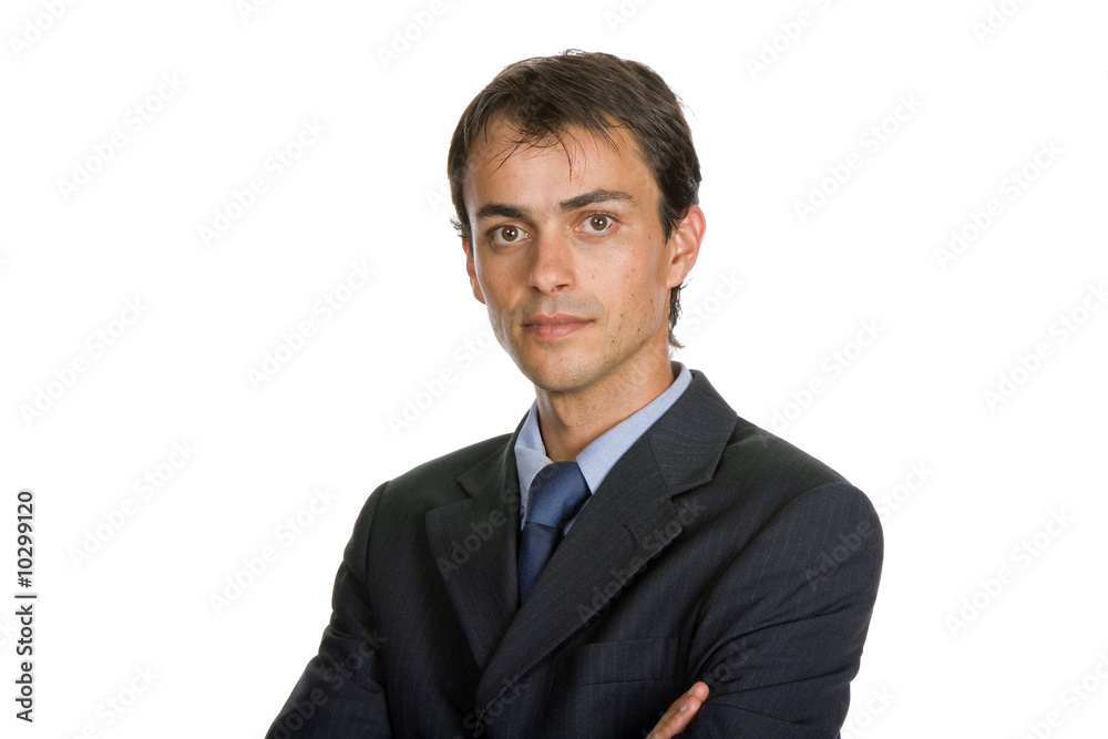 young business man portrait in white background young business man portrait in white background