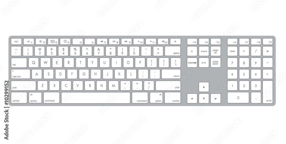 A stylish metalic computer keyboard illustration A stylish metalic computer keyboard illustration
