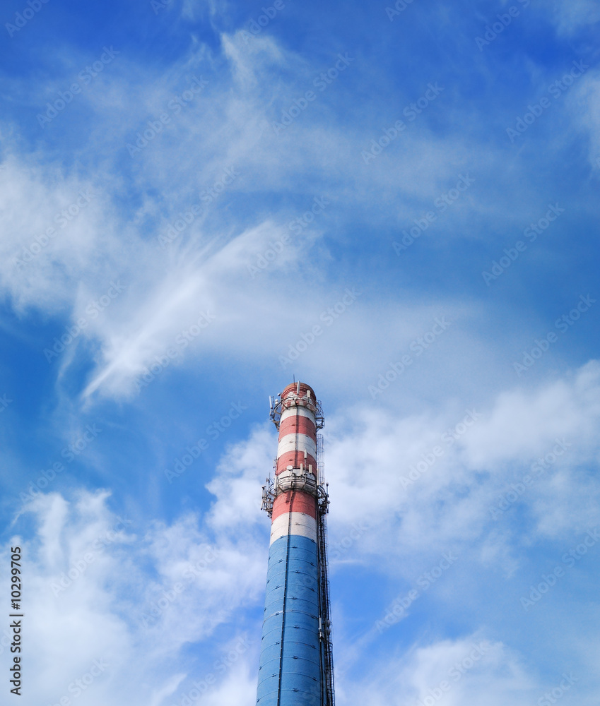 urban chimney-stalk on a background cloudy sky urban chimney-stalk on a background cloudy sky