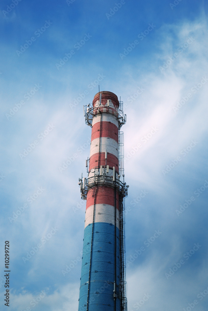 urban chimney-stalk on a background cloudy sky urban chimney-stalk on a background cloudy sky