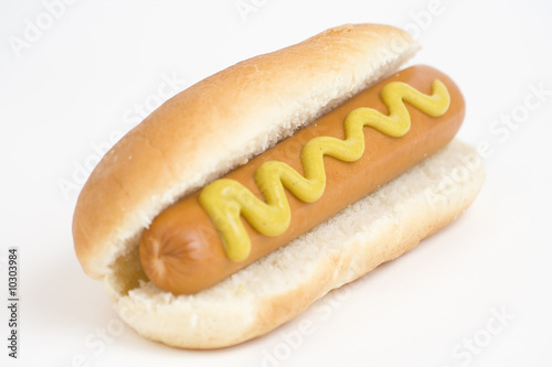 fast food, delicious hot dog isolated over white background