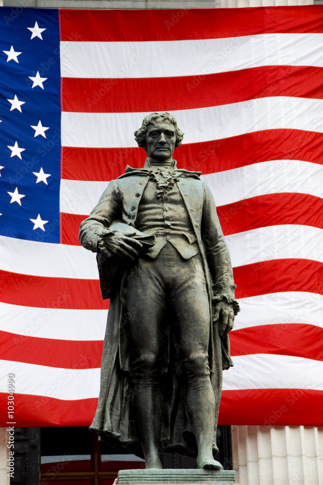 Obraz premium Jefferson and Flag