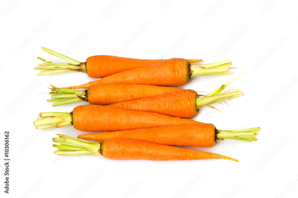 Fresh carrots isolated on the white background Fresh carrots isolated on the white background
