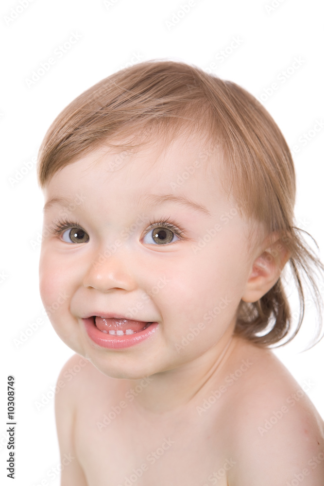 sweet baby girl over white background sweet baby girl over white background