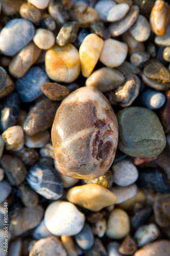 color pebbles on a beach