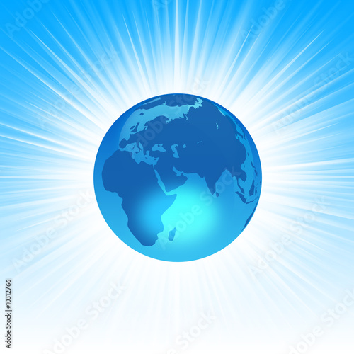 The Planet Earth on abstract blue background © Boris Znaev