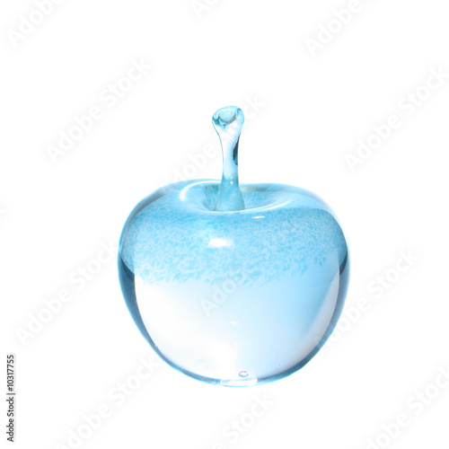 Glass apple isolated in white