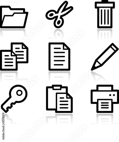 Document black contour web icons V2