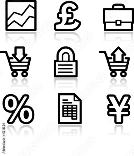 E-business black contour web icons V2