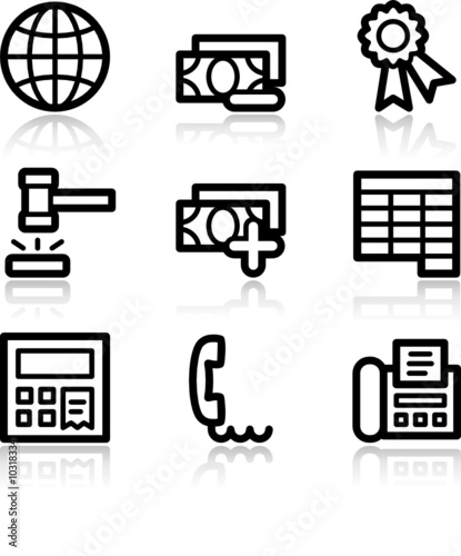 Finance black contour web icons V2 set 2