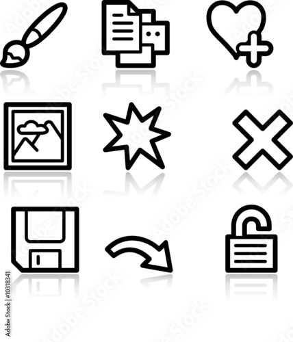 Image viewer black contour web icons V2 set 2