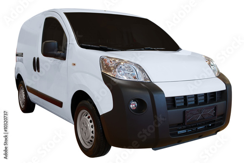 white transport van isolated
