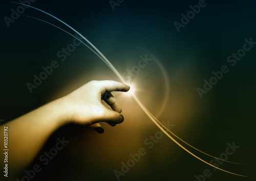 Communication scene with hand