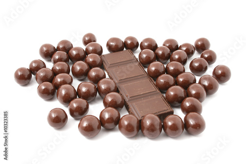 brown chocolate isolated on white