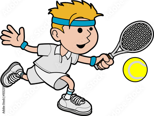 Illustration of male tennis player