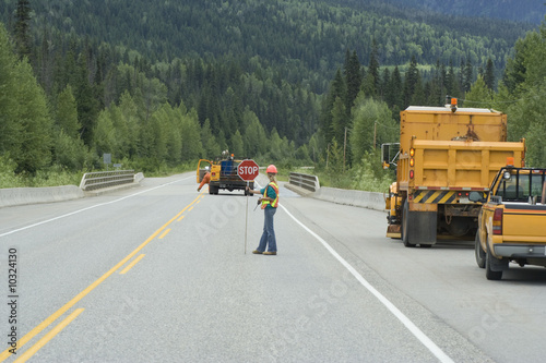 Road works! - Highway 18 in British Columbia, Canada