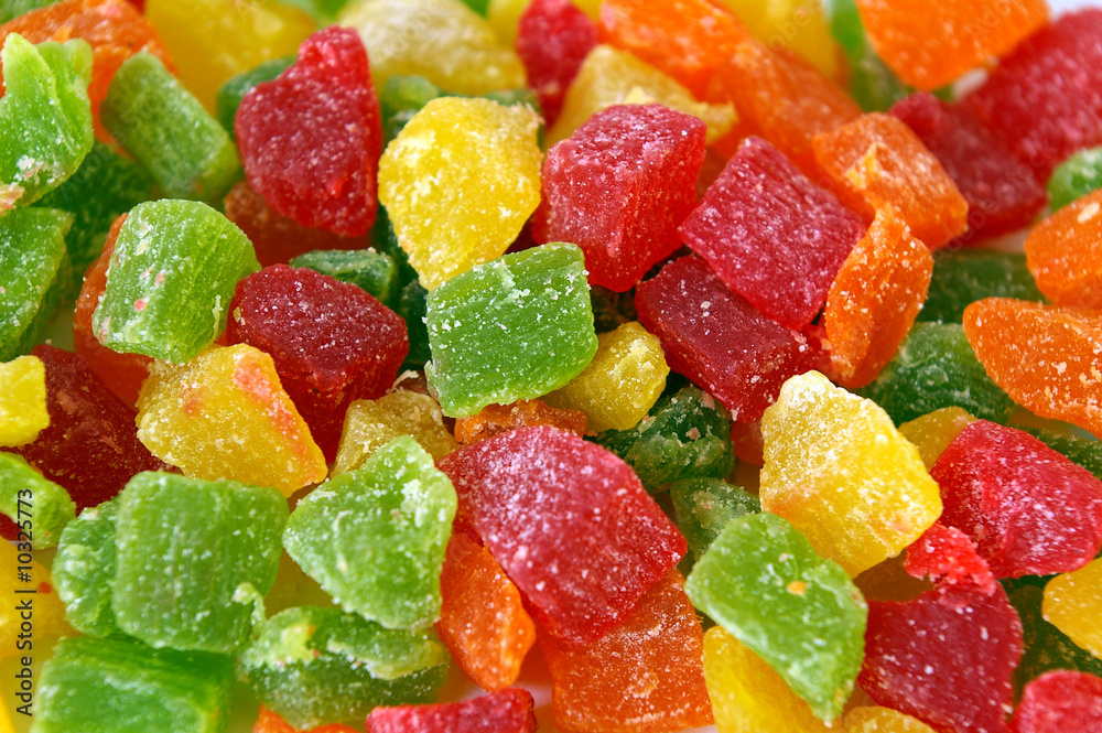Sweet candied fruit as a great background Sweet candied fruit as a great background